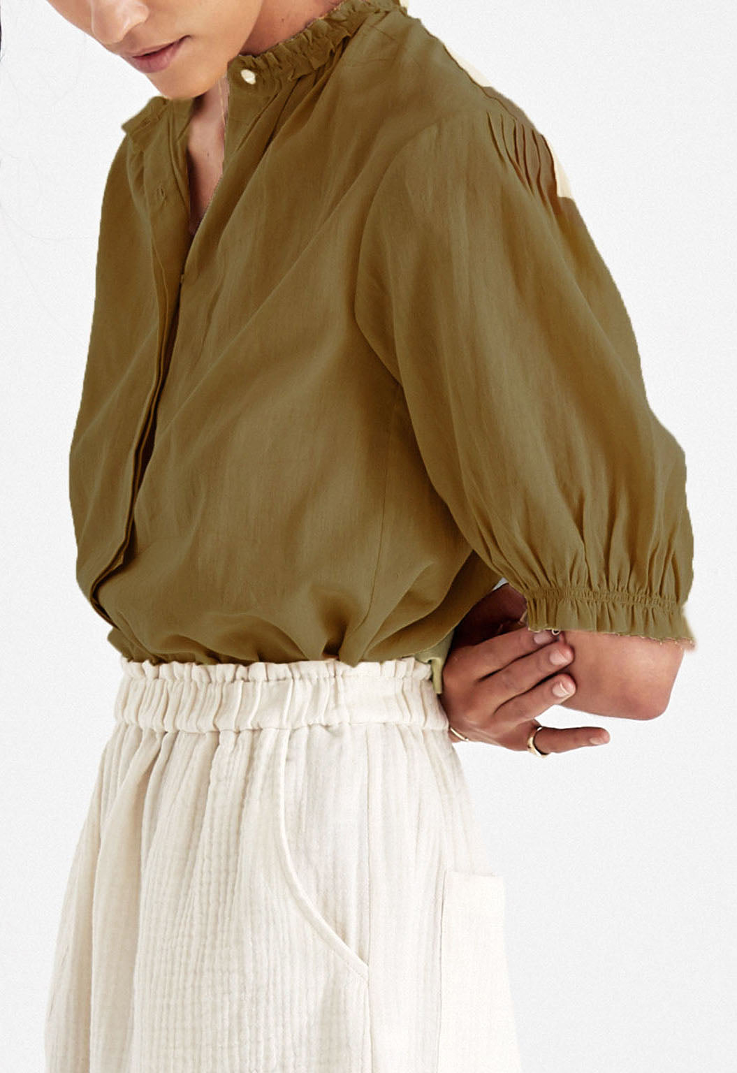 Pico Blouse in Deep Olive